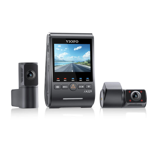 [Pre-Order] VIOFO A329S 3CH 256GB First 4K Front+2K Wide 210° FOV Fisheye Cabin+2K Rear Dash Cam with STARVIS 2 Sensor 3-Channel HDR, Support SSD Storage