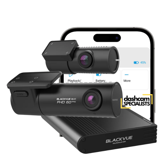 [Installed] BlackVue 590X Plus 32GB Front Rear + B-130A Battery 7500mA Installation Package