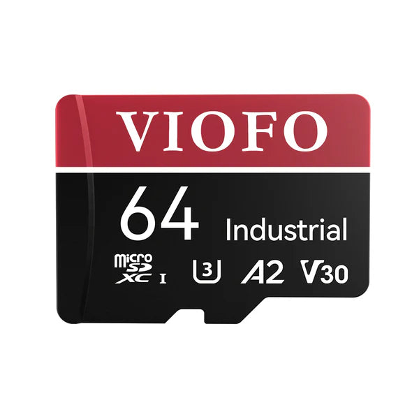 VIOFO 64GB Industrial Grade microSD Card U3 A2 V30 High Speed Memory Card with Adapter Support Ultra HD 4K Video Recording