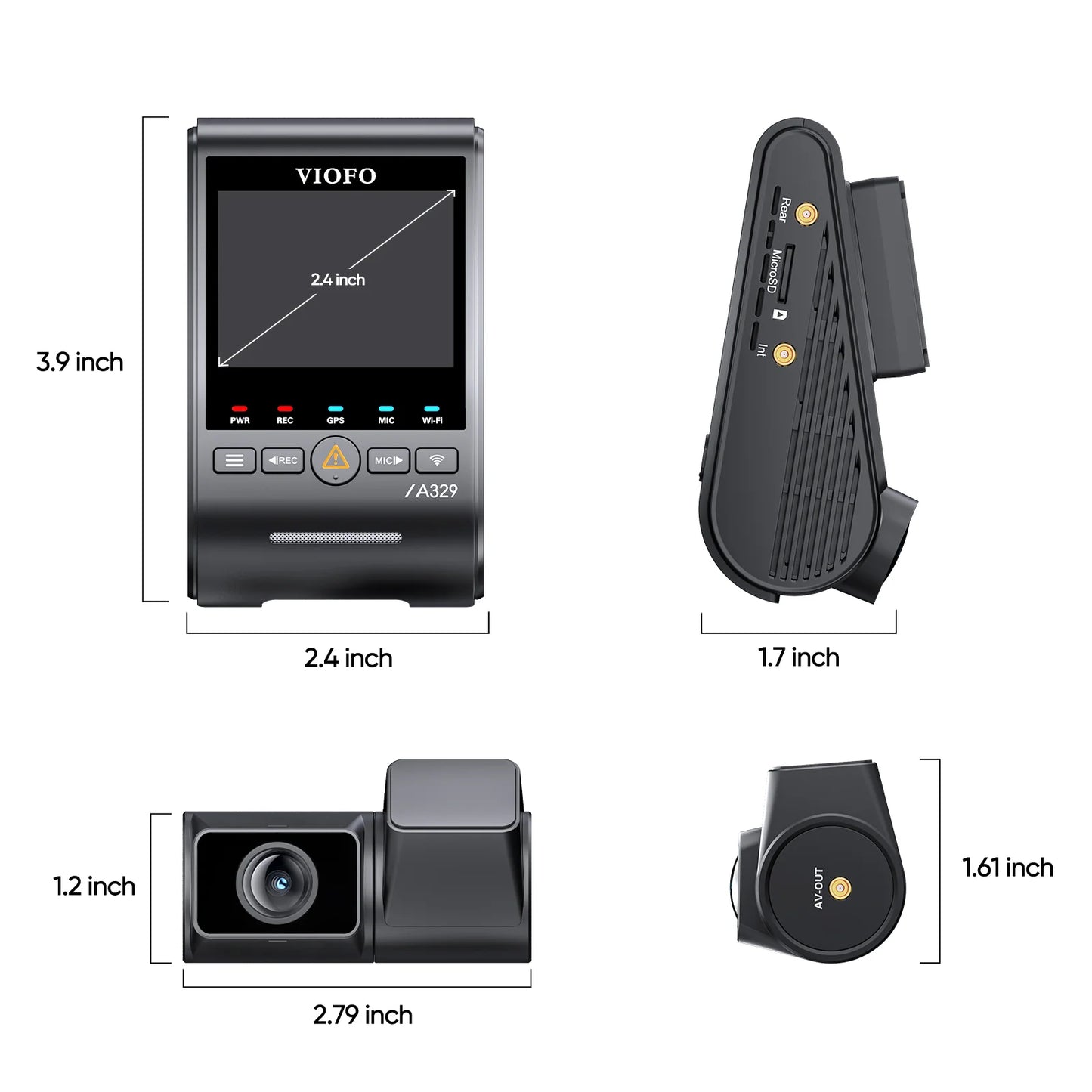 [Pre-Order] VIOFO A329S 2CH 256GB 4K 60FPS+2K HDR Dash Cam with Sony STARVIS 2 Sensor, Built-in Wi-Fi 6 and GPS, Support SSD Storage, Low Power Impact Detection, Hybrid Parking Recording