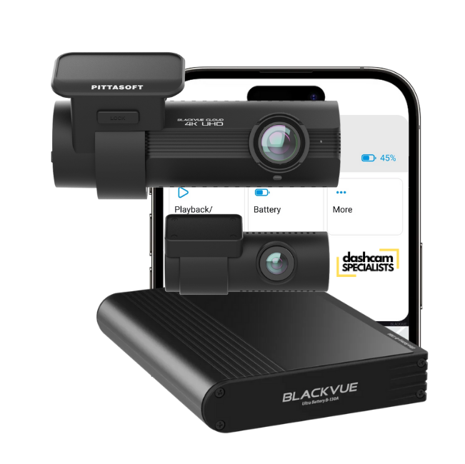 [Installed] BlackVue 970X Plus II 64GB + B-130A Battery 7500mA Package