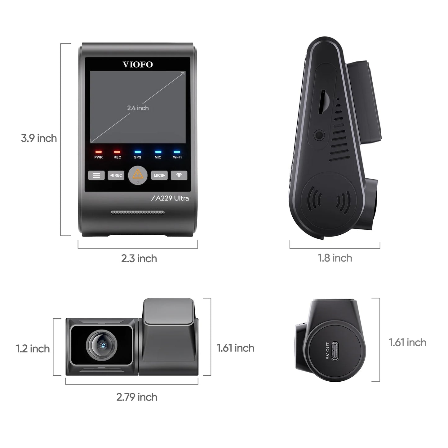 [FREE HK4 Hardwire Kit] VIOFO A229 Ultra 2CH 64GB Dual 4K HDR Dash Cam with Sony STARVIS 2 Sensor, 2-Channel HDR, Ultra Fast 5GHz Wi-Fi & Precise GPS, Smart Voice Control