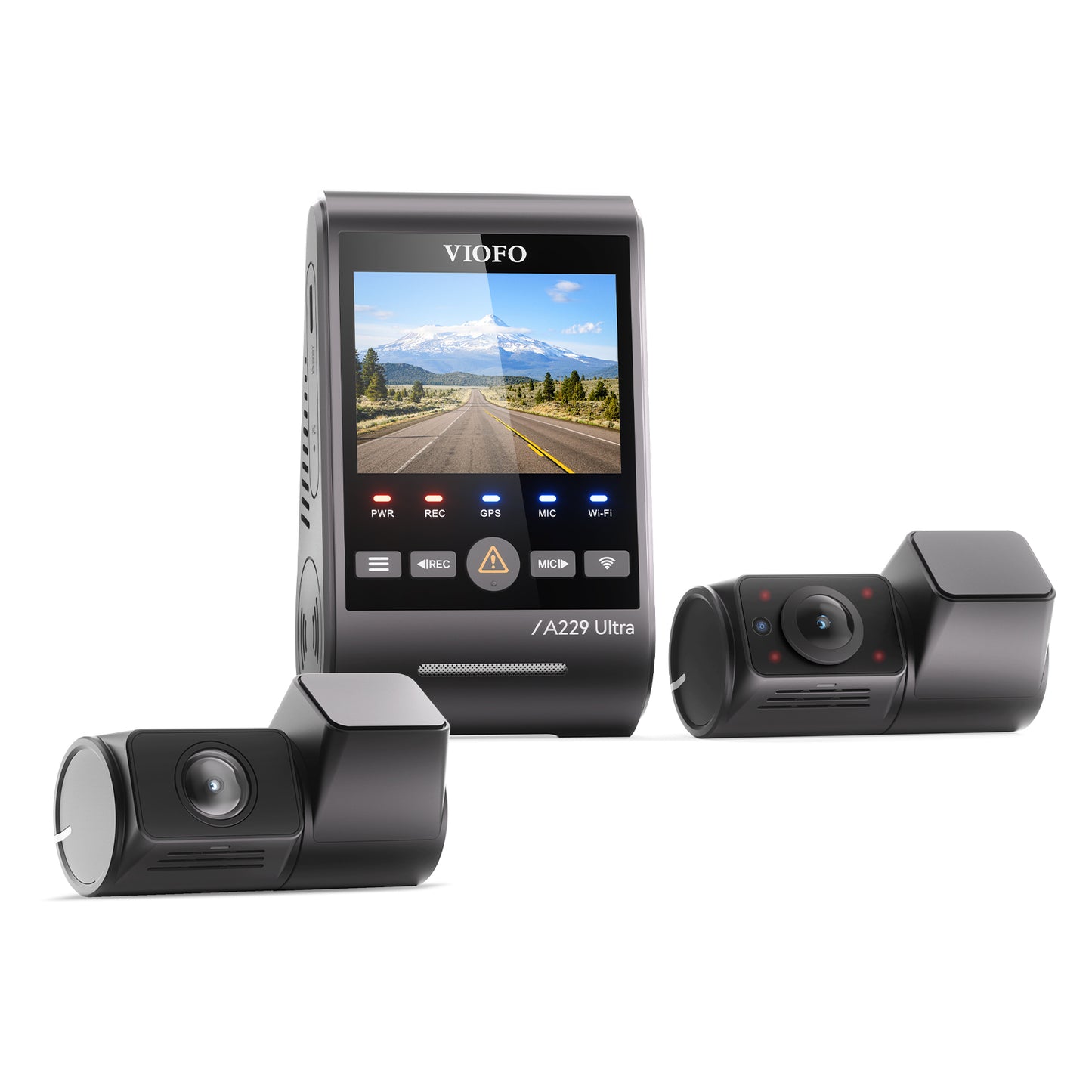 [FREE HK4 Hardwire Kit] VIOFO A229 Ultra 3CH Dual 4K + 210-degree Fisheye Interior Cabin Camera HDR Dash Cam with Sony STARVIS 2 Sensor, 2-Channel HDR, Ultra Fast 5GHz Wi-Fi & Precise GPS, Smart Voice Control
