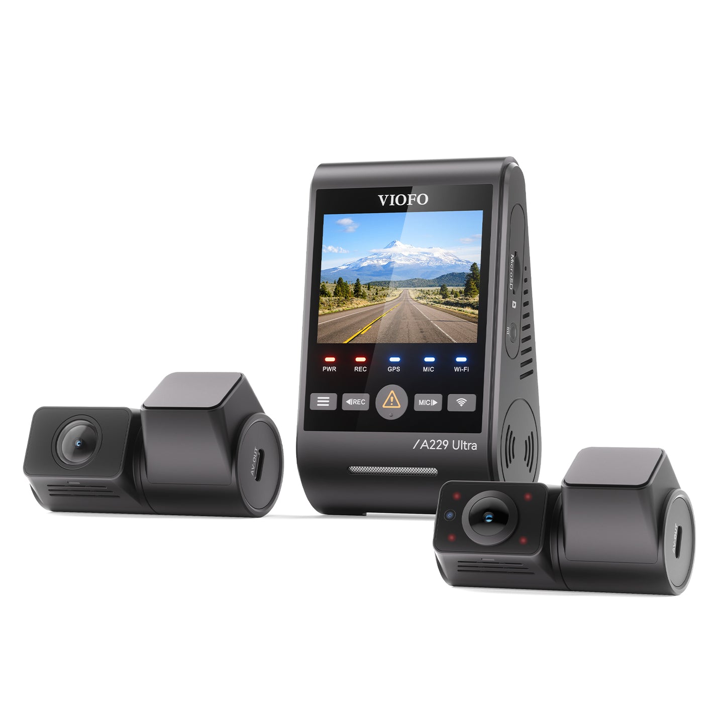 [FREE HK4 Hardwire Kit] VIOFO A229 Ultra 3CH Dual 4K + 210-degree Fisheye Interior Cabin Camera HDR Dash Cam with Sony STARVIS 2 Sensor, 2-Channel HDR, Ultra Fast 5GHz Wi-Fi & Precise GPS, Smart Voice Control