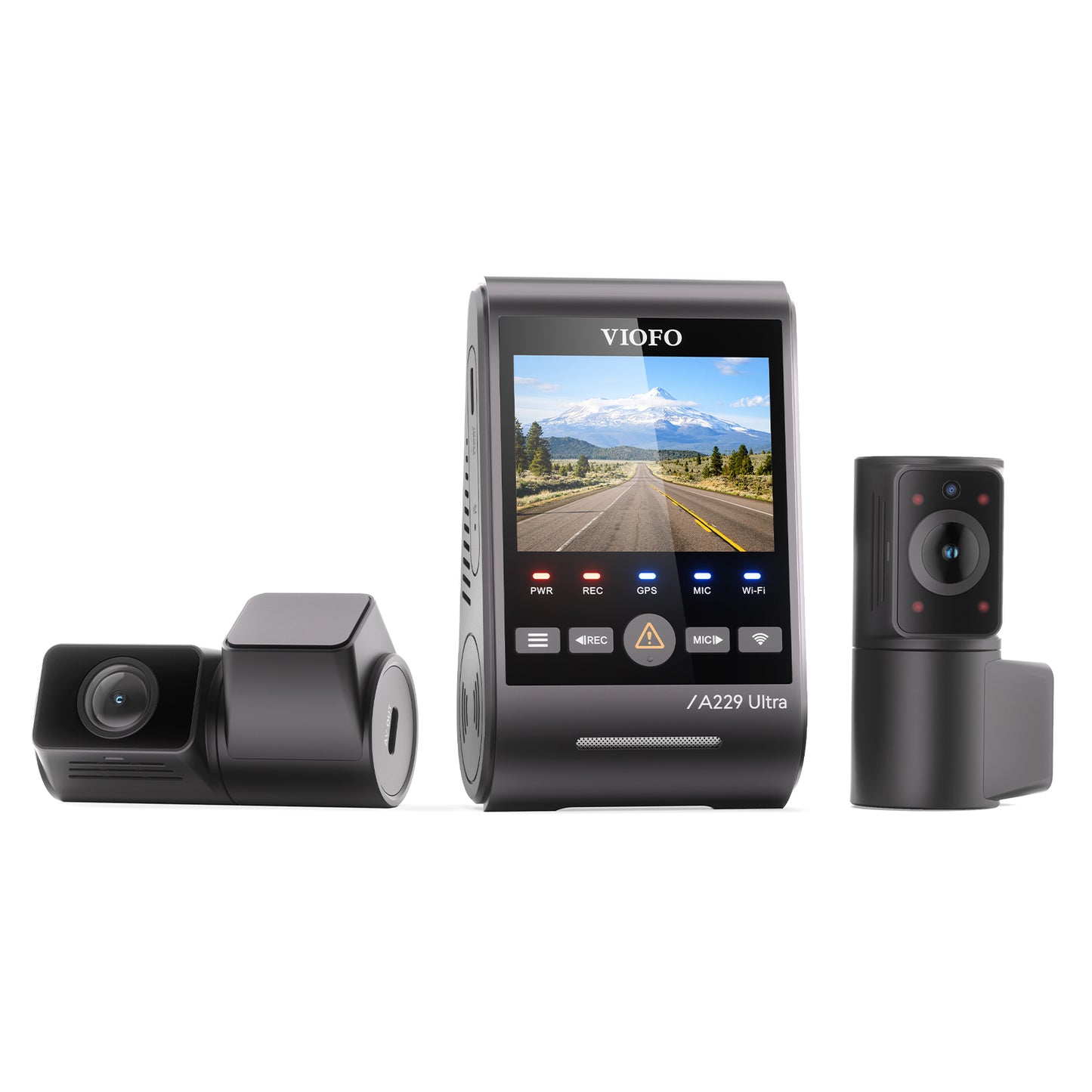 [FREE HK4 Hardwire Kit] VIOFO A229 Ultra 3CH Dual 4K + 210-degree Fisheye Interior Cabin Camera HDR Dash Cam with Sony STARVIS 2 Sensor, 2-Channel HDR, Ultra Fast 5GHz Wi-Fi & Precise GPS, Smart Voice Control