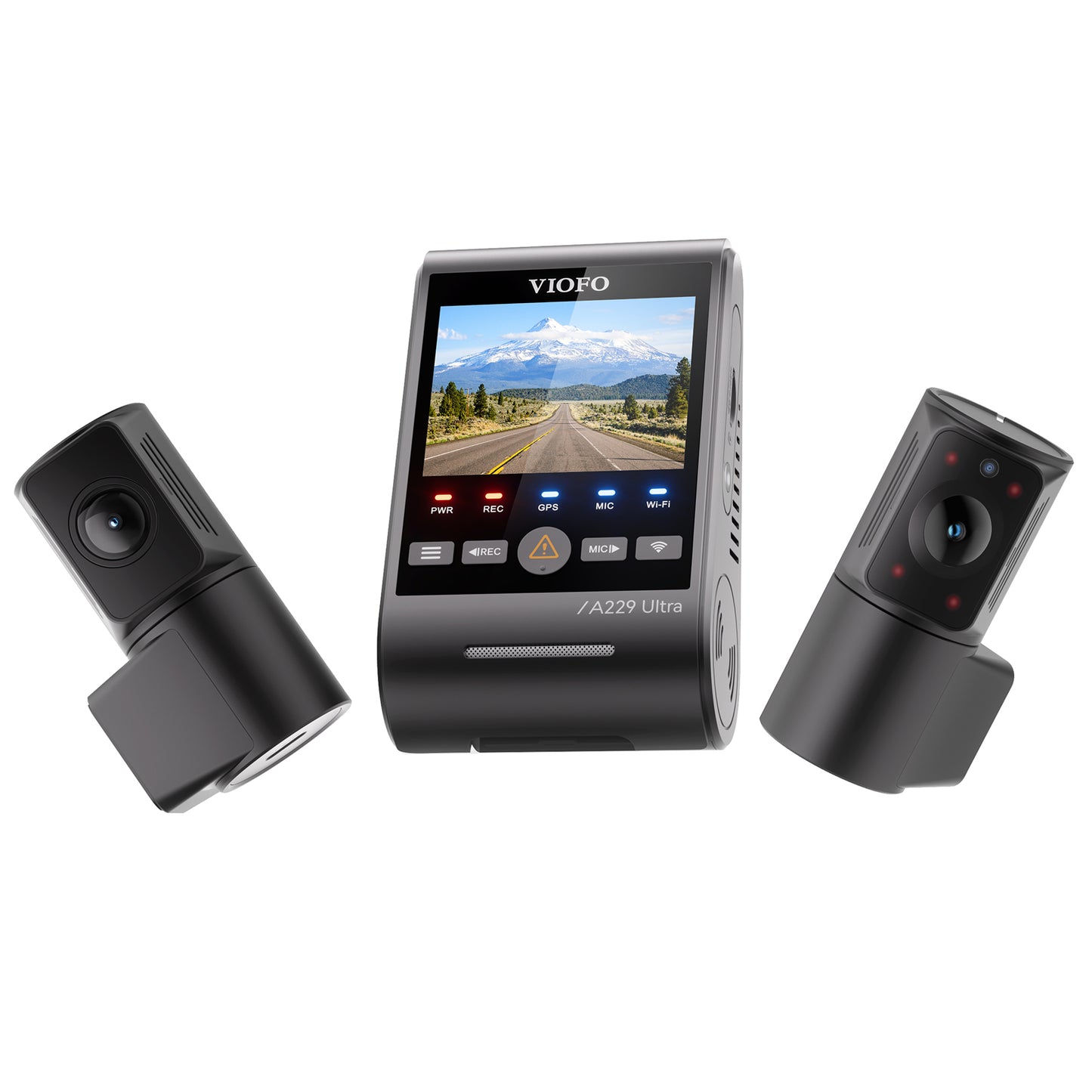 [FREE HK4 Hardwire Kit] VIOFO A229 Ultra 3CH Dual 4K + 210-degree Fisheye Interior Cabin Camera HDR Dash Cam with Sony STARVIS 2 Sensor, 2-Channel HDR, Ultra Fast 5GHz Wi-Fi & Precise GPS, Smart Voice Control