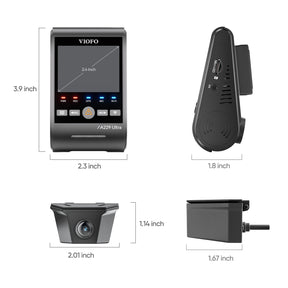 [FREE HK4 Hardwire Kit] VIOFO A229 Ultra-W 2CH Dual 4K HDR Dash Cam with Sony STARVIS 2 Sensor, 2-Channel HDR, Ultra Fast 5GHz Wi-Fi & Precise GPS, Smart Voice Control