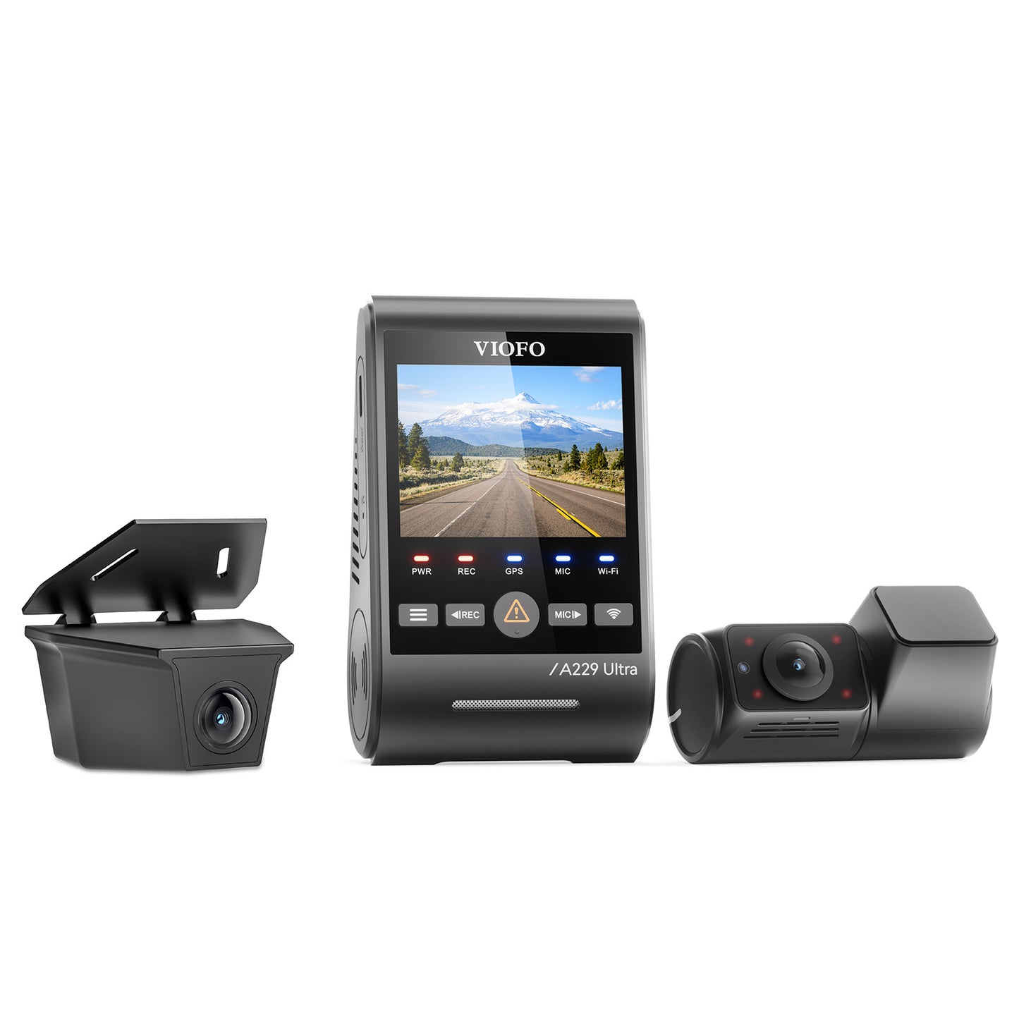[FREE HK4 Hardwire Kit] VIOFO A229 Ultra-W 3CH Dual 4K + 210-degree Fisheye Interior Cabin Camera HDR Dash Cam with Sony STARVIS 2 Sensor, 2-Channel HDR, Ultra Fast 5GHz Wi-Fi & Precise GPS, Smart Voice Control