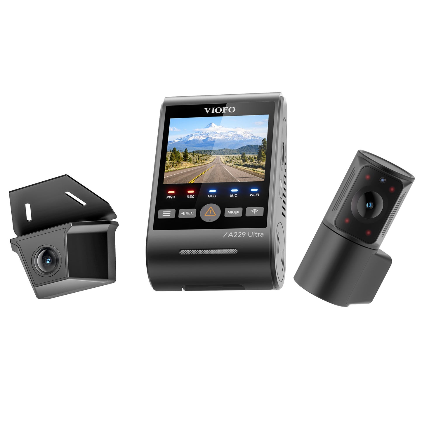 [FREE HK4 Hardwire Kit] VIOFO A229 Ultra-W 3CH Dual 4K + 210-degree Fisheye Interior Cabin Camera HDR Dash Cam with Sony STARVIS 2 Sensor, 2-Channel HDR, Ultra Fast 5GHz Wi-Fi & Precise GPS, Smart Voice Control
