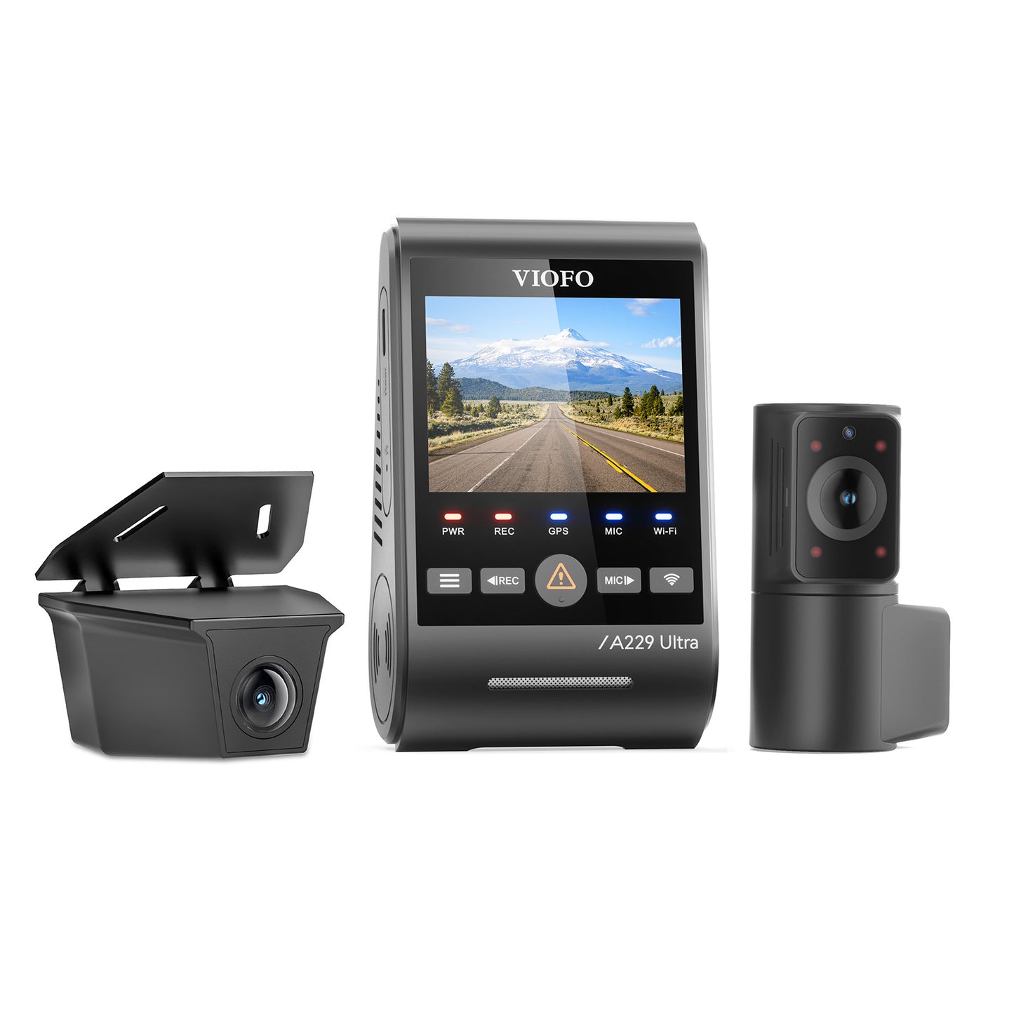 [FREE HK4 Hardwire Kit] VIOFO A229 Ultra-W 3CH Dual 4K + 210-degree Fisheye Interior Cabin Camera HDR Dash Cam with Sony STARVIS 2 Sensor, 2-Channel HDR, Ultra Fast 5GHz Wi-Fi & Precise GPS, Smart Voice Control