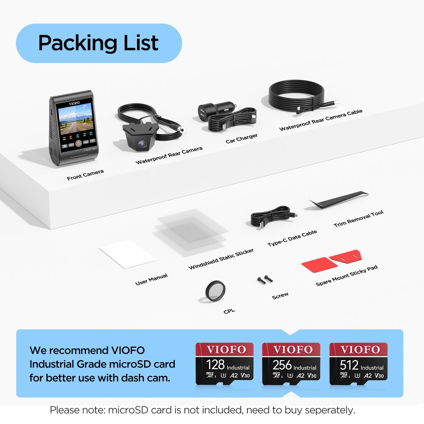 [Installed] Viofo A229 Ultra-W 2CH 128GB Dual 4K