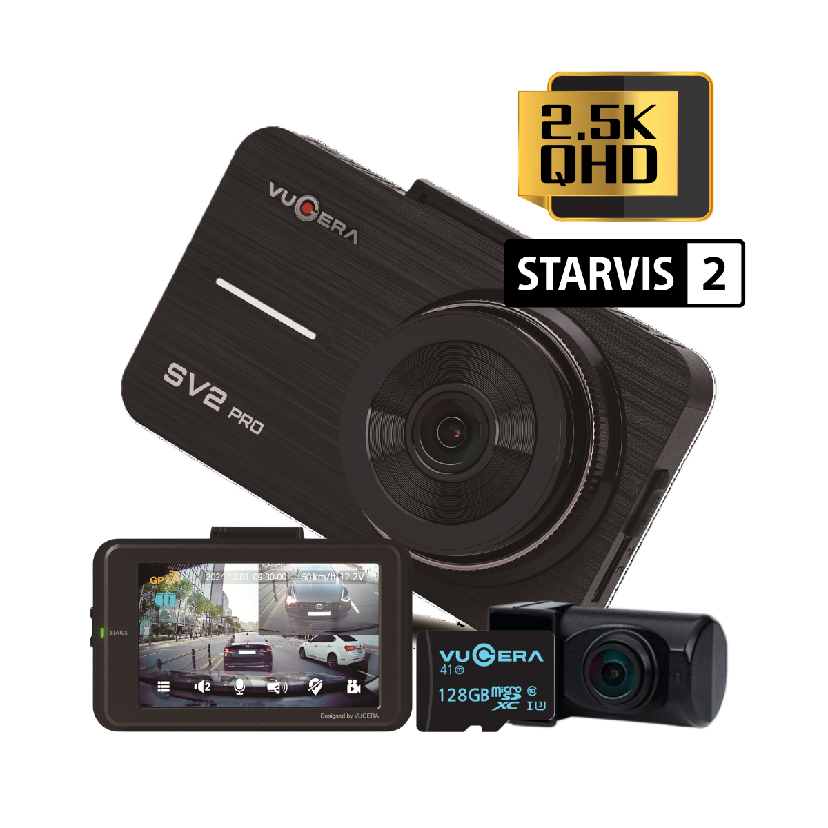 [Installed] Vugera SV2 PRO 2.5K GPS 128GB 2CH Front & Rear Dashcam