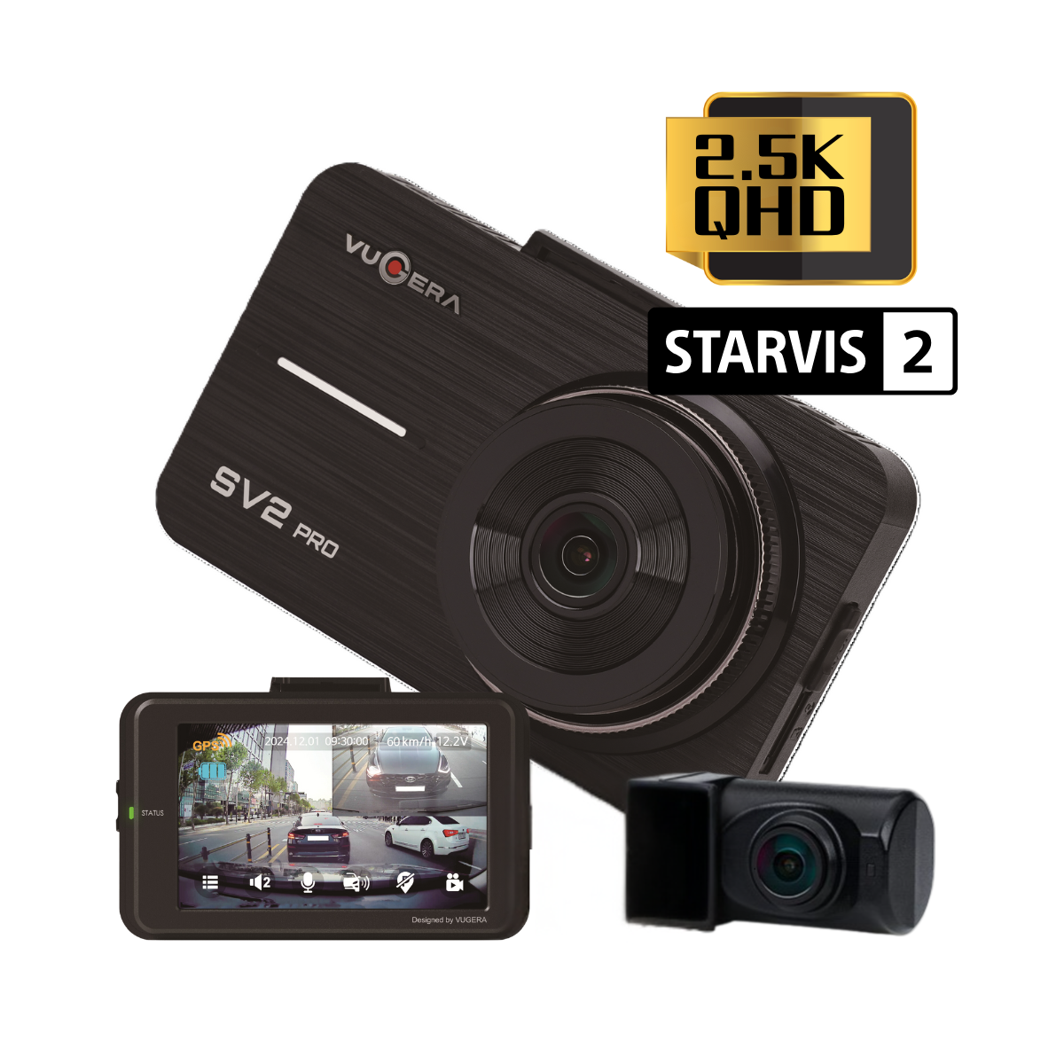 [DIY] Vugera SV2 PRO 2.5K 32GB 2CH Front & Rear Dashcam with OBD2 Plug DIY Kit