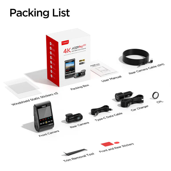 [Installed] Viofo A229 Pro 2CH 4K+2K 32GB Package