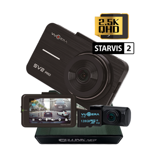 [Installed] Vugera SV2 PRO 128GB Front Rear Dashcam + Cellink Neo 6 Slim Battery 6000mA Installation Package