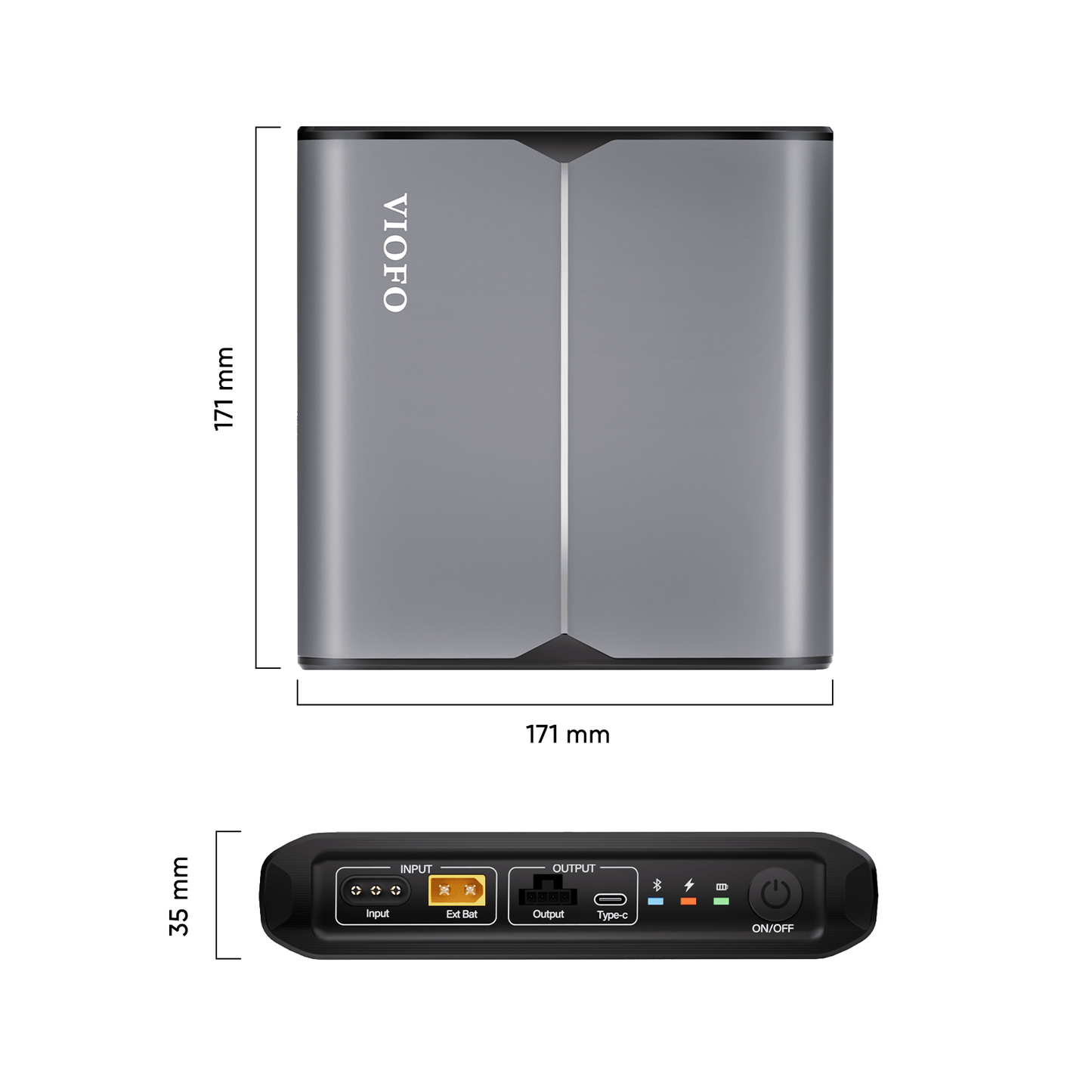 VIOFO BP100 7650mAh High Capacity Dash Cam Battery Pack for Parking Mode Protection, External Power Bank with Fast Charging, Built-in Bluetooth for Real-Time Battery Status